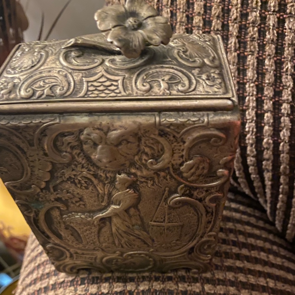 Silver Jewelry box Antique vintage